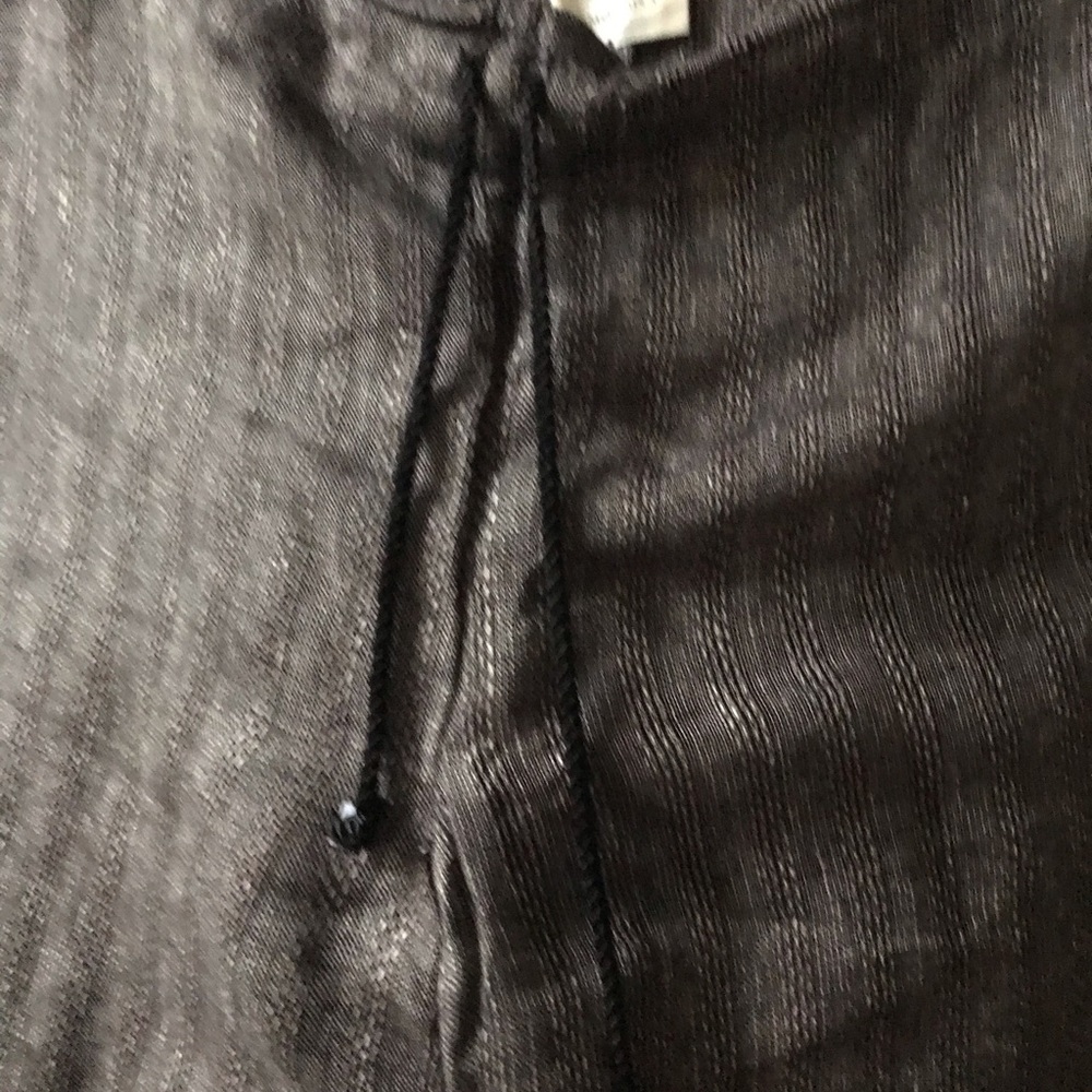 NWOT. Billy Reid Wide Leg Linen Loose Weave Pants. Brown, Black and White